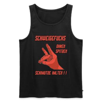 Schweigefuchs für Lehrer Ausbilder & Pädagogen - Männer Premium Bio Tank Top - Schwarz - Vorne - Michal (187cm)
