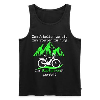 Lustiger E Bike Spruch für Rentner und Senioren - Männer Premium Bio Tank Top - Schwarz - Vorne - AI Model Male 178 light (178cm)
