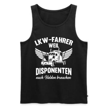 Dispatchers Truck Driver Truck Driver Truck Gift - Débardeur bio Premium Homme - noir - Devant - AI Model Male 178 light (178cm)