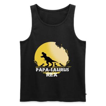 Papa Saurus Rex - Débardeur bio Premium Homme - noir - Devant - AI Model Male 178 light (178cm)