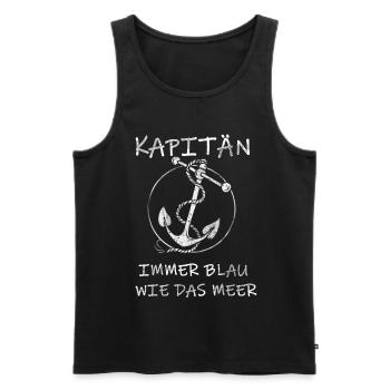 Kapitän Segeln Blau wie das Meer Anker - Männer Premium Bio Tank Top - Schwarz - Vorne - Michal (187cm)