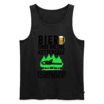 Holzfäller Kettensäge Forstarbeiter Waldarbeiter - Männer Premium Bio Tank Top - Schwarz - Vorne - Michal (187cm)