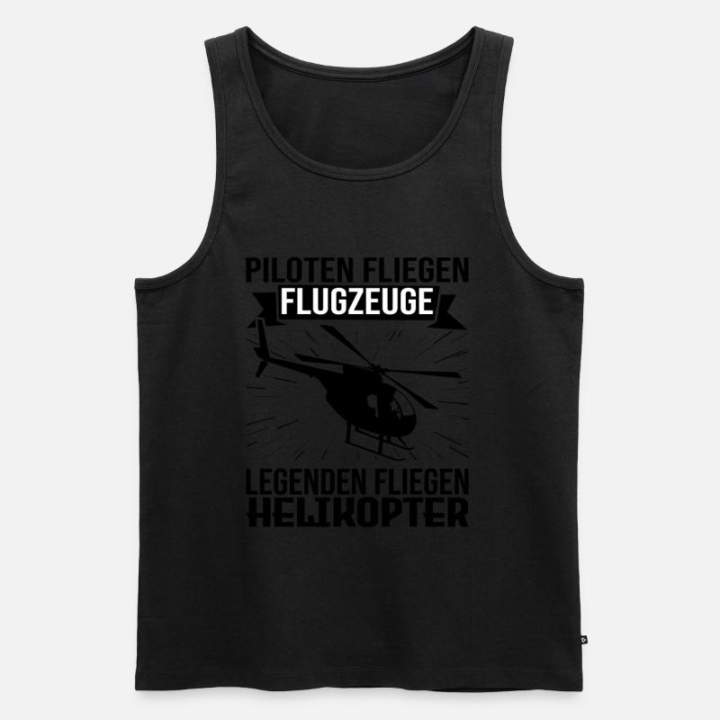 Helikopter Pilot Hubschrauber - Männer Premium Bio Tank Top - Schwarz