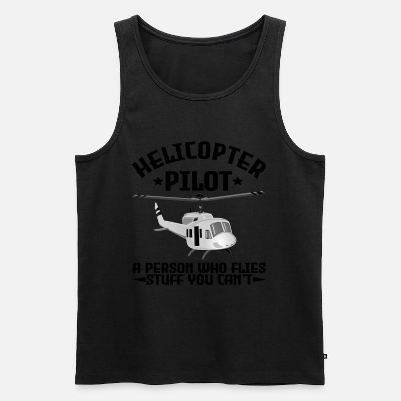 Helikopter Pilot Hubschrauber Heli - Männer Premium Bio Tank Top - Schwarz