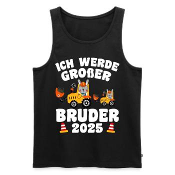 Ich Werde Großer Bruder 2025 - Männer Premium Bio Tank Top - Schwarz - Vorne - Michal (187cm)