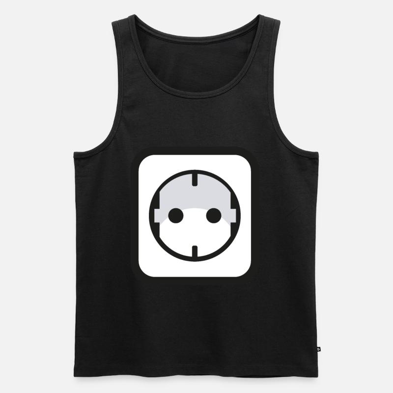 Steckdose Icon Strom Elektriker - Männer Premium Bio Tank Top - Schwarz