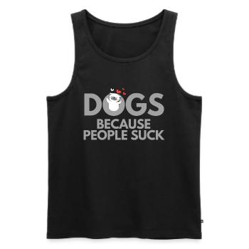 LES CHIENS PARCE QUE LES GENS SUCENT - Débardeur bio Premium Homme - noir - Devant - Michal (187cm)