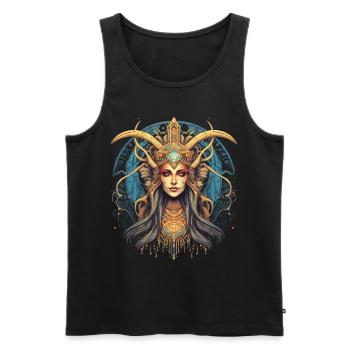 Fantasy Hohepriesterin - Männer Premium Bio Tank Top - Schwarz - Vorne - AI Model Male 178 light (178cm)