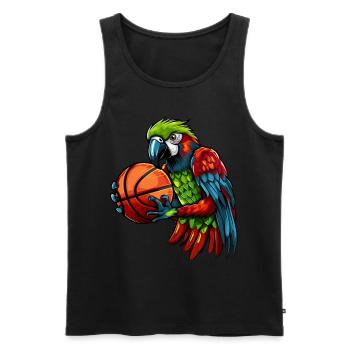 Perroquet de basket-ball - Débardeur bio Premium Homme - noir - Devant - Michal (187cm)