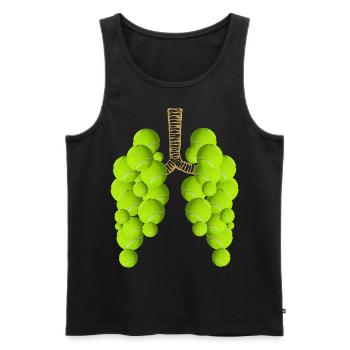 Lunge tennis ball - Men's Premium Organic Tank Top - black - Front - Michal (187cm)