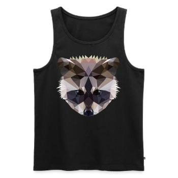 Polygon Waschbaer Racoon - Männer Premium Bio Tank Top - Schwarz - Vorne - AI Model Male 178 light (178cm)
