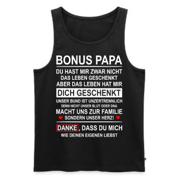 Herren Bonus Papa Leben besser Stiefvater Geschenk - Männer Premium Bio Tank Top - Schwarz - Vorne - Michal (187cm)