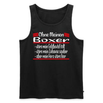 Boxer, Deutscher Boxer Hund Geschenk - Männer Premium Bio Tank Top - Schwarz - Vorne - AI Model Male 178 light (178cm)