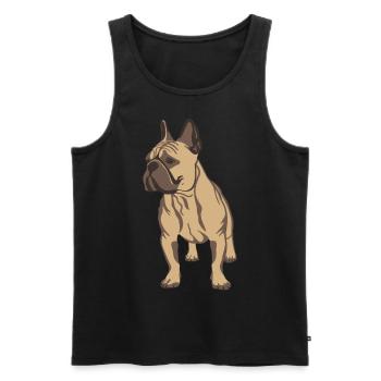 Bulldog français - Débardeur bio Premium Homme - noir - Devant - AI Model Male 178 light (178cm)