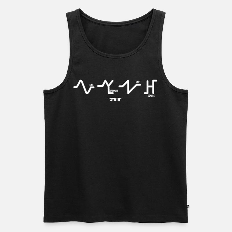 Synth Waves - Männer Premium Bio Tank Top - Schwarz
