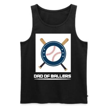 Vater von Ballers Baseball Fan Vater Ballers Softb - Männer Premium Bio Tank Top - Schwarz - Vorne - AI Model Male 178 light (178cm)
