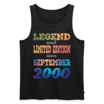 23.Jahre Geburtstag Mann Frau 2000 September - Männer Premium Bio Tank Top - Schwarz - Vorne - Michal (187cm)