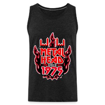 METALHEAD since 1975 - Men's Premium Organic Tank Top - charcoal grey - Front - Alexander (188cm)