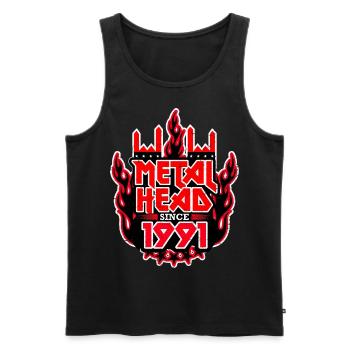 METALHEAD since 1991 - Men's Premium Organic Tank Top - black - Front - AI Model Male 178 light (178cm)