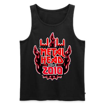 METALHEAD depuis 2010 - Débardeur bio Premium Homme - noir - Devant - AI Model Male 178 light (178cm)