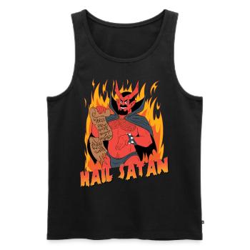 Hail Satan! - Men's Premium Organic Tank Top - black - Front - Michal (187cm)