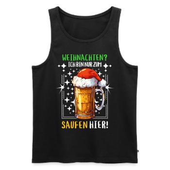 Weihnachten Bier Saufen Alkohol Prost Lustig Humor - Männer Premium Bio Tank Top - Schwarz - Vorne - Michal (187cm)