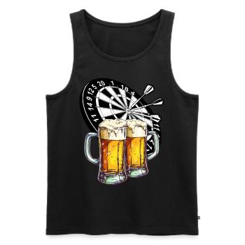Darts, Beer, Darts, Alcohol, Drinking, Booze, Pub - Men's Premium Organic Tank Top - black - Front - AI Model Male 178 light (178cm)