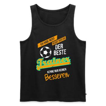 Fußball Bester Trainer Sprüche - Männer Premium Bio Tank Top - Schwarz - Vorne - Michal (187cm)