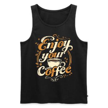 Kaffee Kaffeeliebhaber Kaffeetasse Koffein Getränk - Männer Premium Bio Tank Top - Schwarz - Vorne - AI Model Male 178 light (178cm)