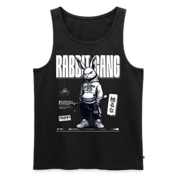 Rabbit Gang - Männer Premium Bio Tank Top - Schwarz - Vorne - Michal (187cm)