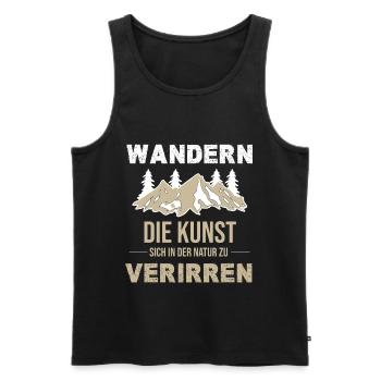 Hiking The art of getting lost in nature - Men's Premium Organic Tank Top - black - Front - Michal (187cm)
