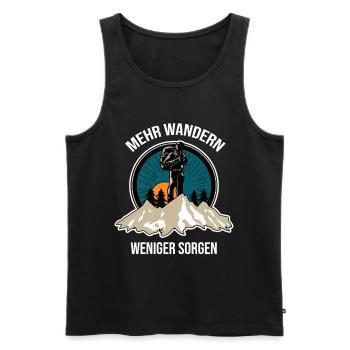 More Hiking Less Worries - Outdoor Enthusiast - Men's Premium Organic Tank Top - black - Front - Michal (187cm)