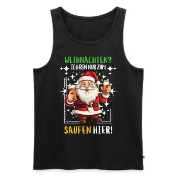 Noël Claus Bière Boire de l’alcool - Débardeur bio Premium Homme - noir - Devant - Michal (187cm)