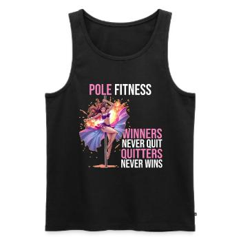 Pole dance - Winners never out Quitters never wins - Men's Premium Organic Tank Top - black - Front - Michal (187cm)