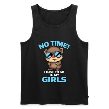 Otter No Time No Time I have to go to my girls - Men's Premium Organic Tank Top - black - Front - Michal (187cm)