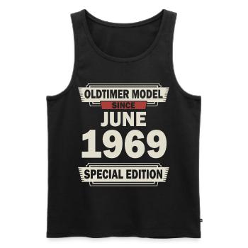 53ème anniversaire Juin né 1969 Idée cadeau - Débardeur bio Premium Homme - noir - Devant - Michal (187cm)