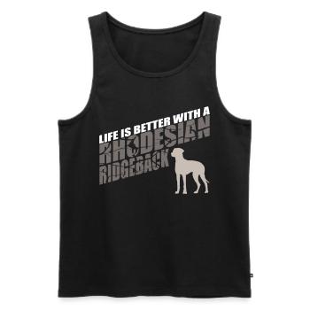 Rhodesian Ridgeback Geschenkidee - Männer Premium Bio Tank Top - Schwarz - Vorne - Michal (187cm)