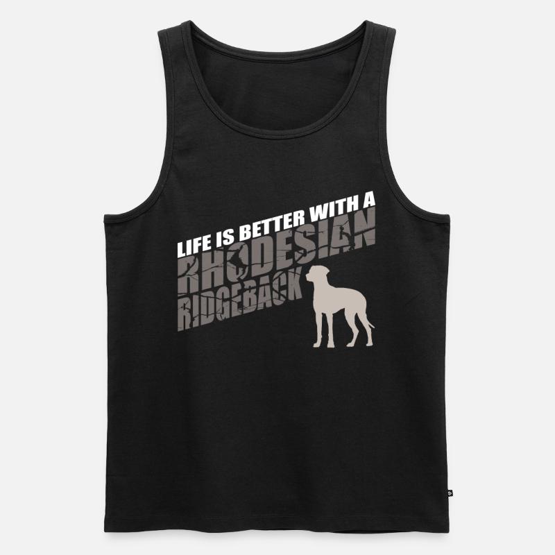 Rhodesian Ridgeback Geschenkidee - Männer Premium Bio Tank Top - Schwarz