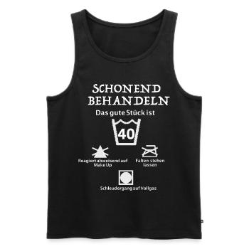 Geschenk zum 40 Geburtstag - Männer Premium Bio Tank Top - Schwarz - Vorne - AI Model Male 178 light (178cm)