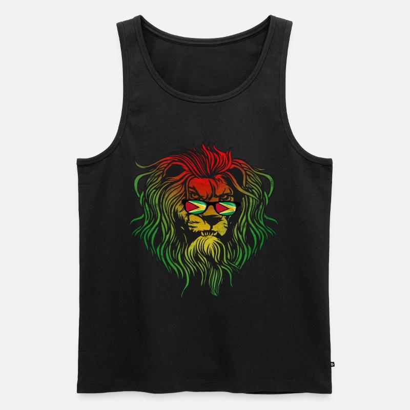 Guyana - Männer Premium Bio Tank Top - Schwarz