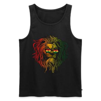 Ghana - Men's Premium Organic Tank Top - black - Front - AI Model Male 178 light (178cm)