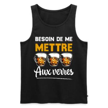 J'ai Besoin de me mettre aux verres - Débardeur bio Premium Homme - noir - Devant - Michal (187cm)