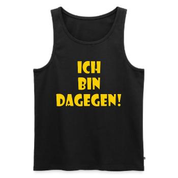 Ich bin dagegen - Männer Premium Bio Tank Top - Schwarz - Vorne - AI Model Male 178 light (178cm)