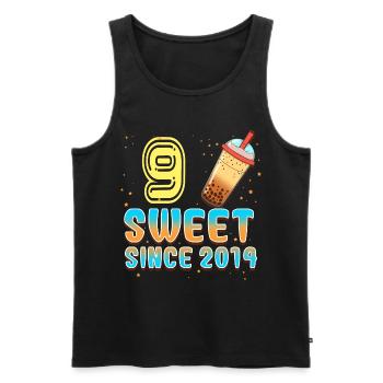 9. Geburtstag Bubble Tee - Männer Premium Bio Tank Top - Schwarz - Vorne - AI Model Male 178 light (178cm)