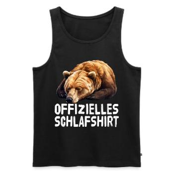 Chemise de sommeil officielle Ours - Débardeur bio Premium Homme - noir - Devant - Michal (187cm)