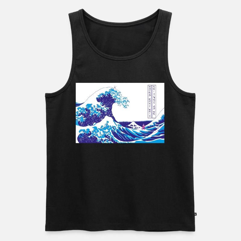 Waves Don’t Wait - Männer Premium Bio Tank Top - Schwarz
