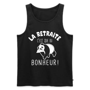 humour retraite c est du bonheur cadeau retraite - Débardeur bio Premium Homme - noir - Devant - Michal (187cm)