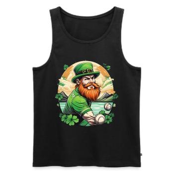 St. Patrick's Day Shamrock Baseball - Men's Premium Organic Tank Top - black - Front - Michal (187cm)