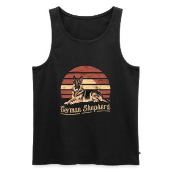 German Shepherd - Männer Premium Bio Tank Top - Schwarz - Vorne - AI Model Male 178 light (178cm)