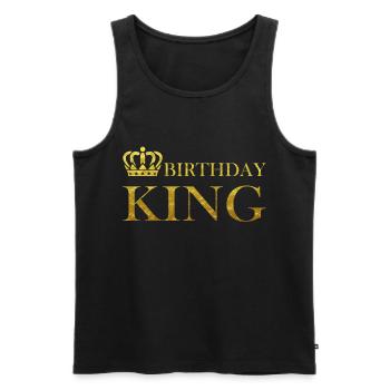 Birthday King König zum Geburtstag Krone Geboren - Männer Premium Bio Tank Top - Schwarz - Vorne - Michal (187cm)